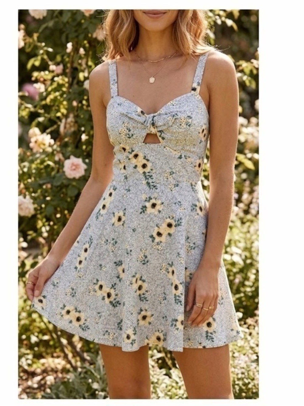 Speechless Floral Sleeveless Skater Dress Flowers Lined Side Pockets